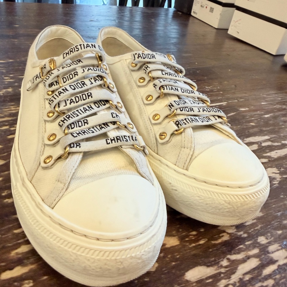 Christian Dior Walk'n'Dior Sneakers - White Canvas J'Adior Laces